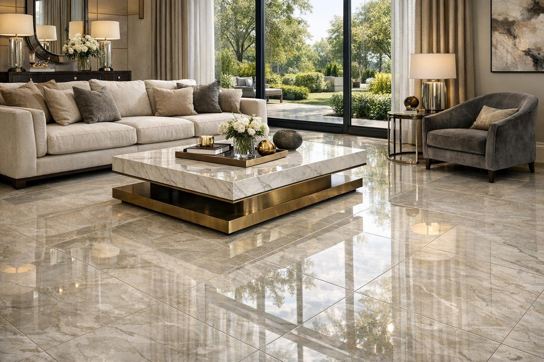 Luxurious Tile Floors for Elegant Living Rooms - Zicana Boutique