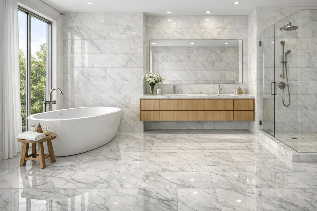 Luxury Design with Afyon White Polished Marble Tiles - Zicana Boutique