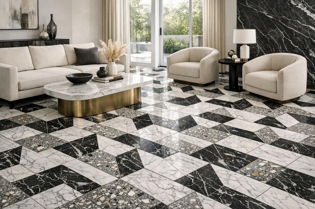 Master Modern Interiors: Delicato Marquina Terrazzo by Zicana - Zicana Boutique