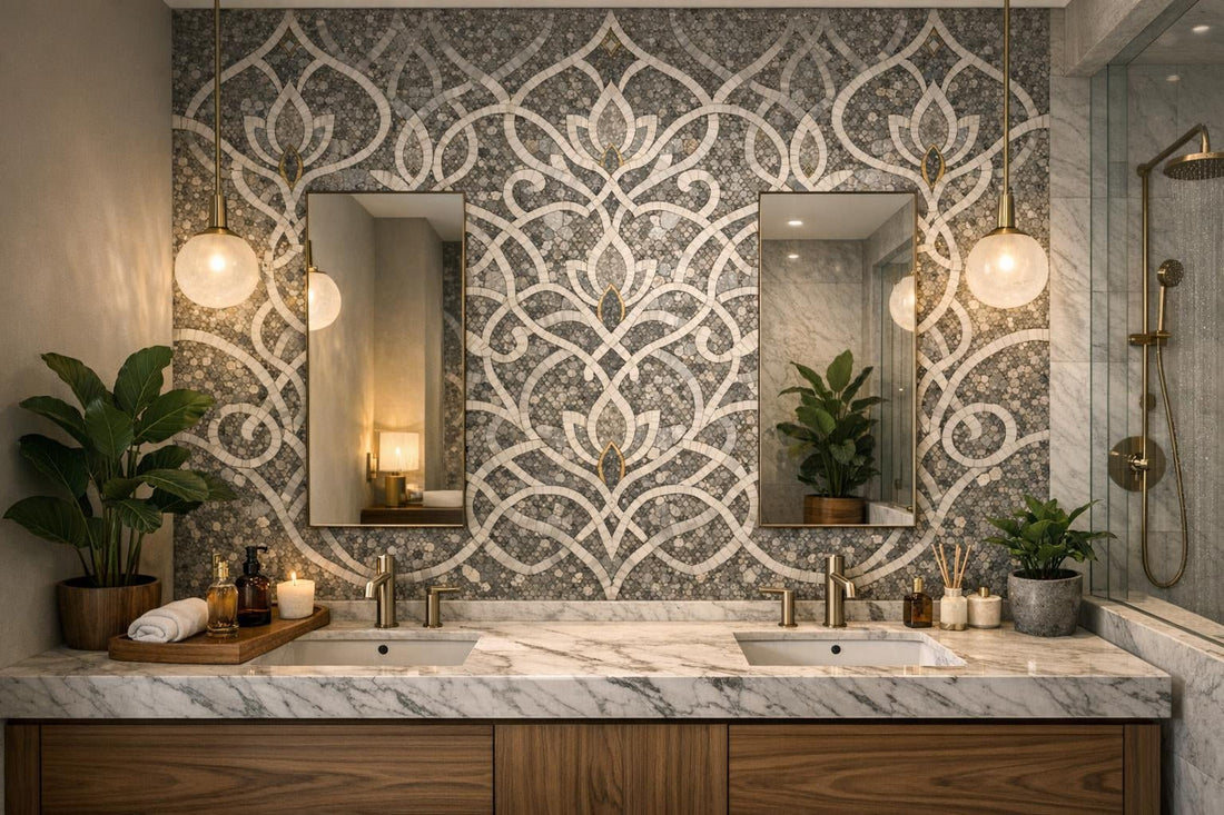 Mireya Fume Triano Terrazo: Luxury Mosaic by Zicana Boutique - Zicana Boutique