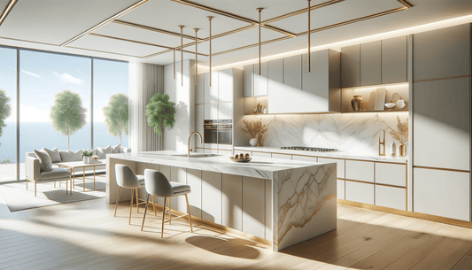 MSI Q Calacatta Leon Gold Quartz for Luxe Spaces - Zicana Boutique