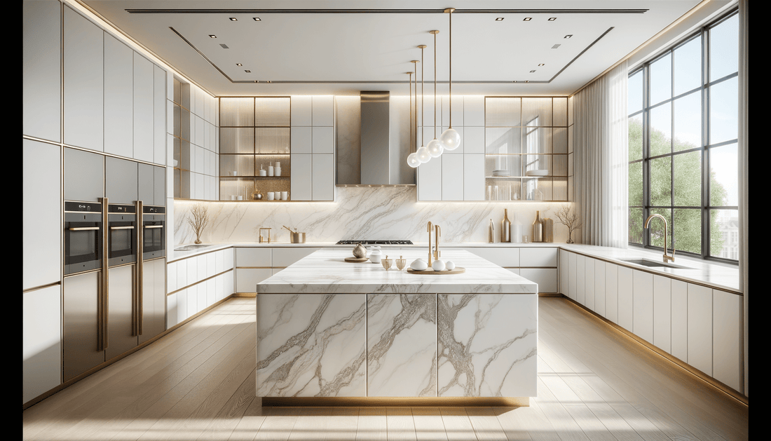 MSI Q Quartz Calacatta Valentin for Luxe Stone Designs - Zicana Boutique