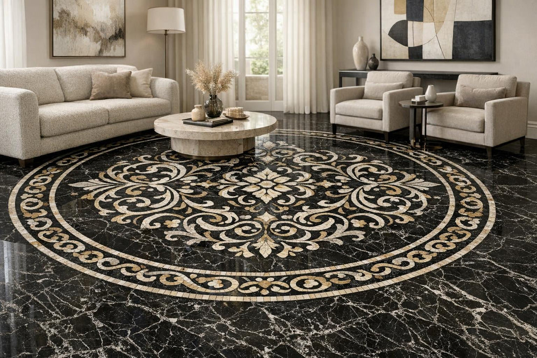 Nero Marble Mosaic Artistry: Elevate Interior Design Elegantly - Zicana Boutique