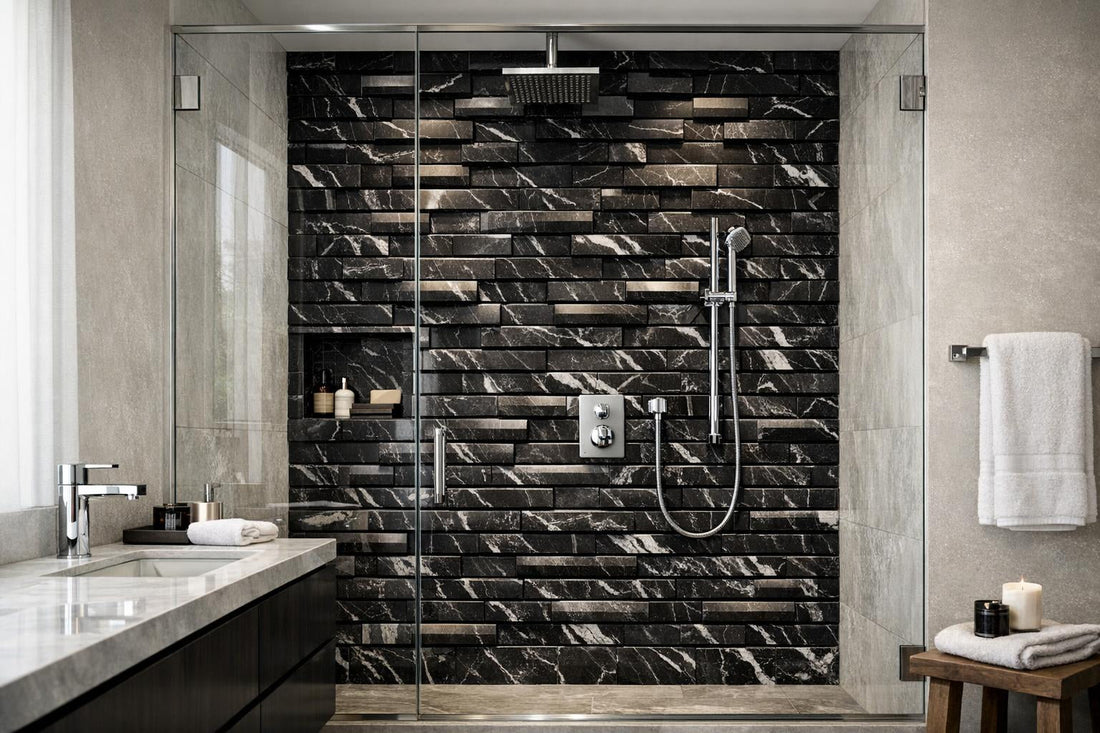 Nero Marquina 3D Mosaic: Elegance for Architects & Designers - Zicana Boutique