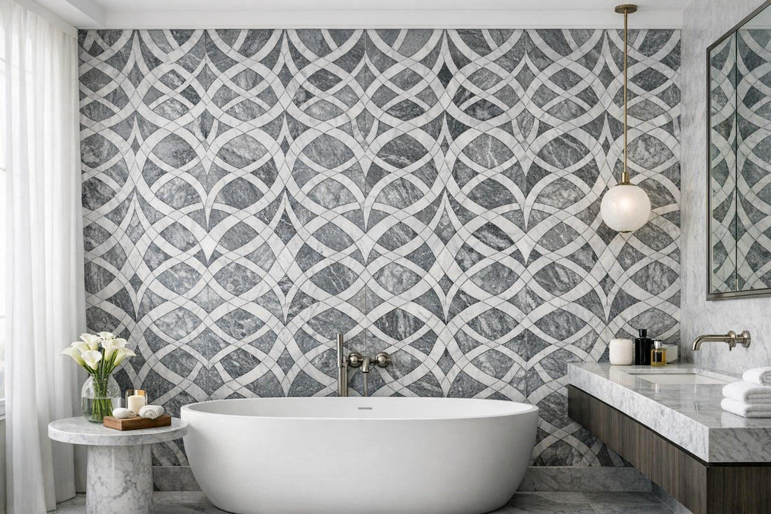 Nodo Bardiglio Marble Waterjet: Elevate Design with Zicana - Zicana Boutique