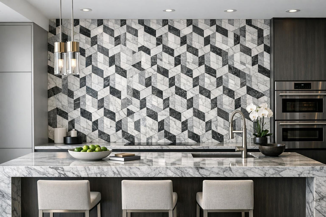 Nova 3D BlockWeave Tile: Elevate Spaces with Zicana Boutique - Zicana Boutique