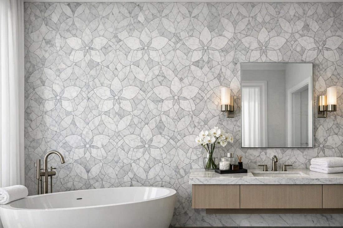 Orchid Flat Bianco Carrara Mosaic: Luxury for Professionals - Zicana Boutique
