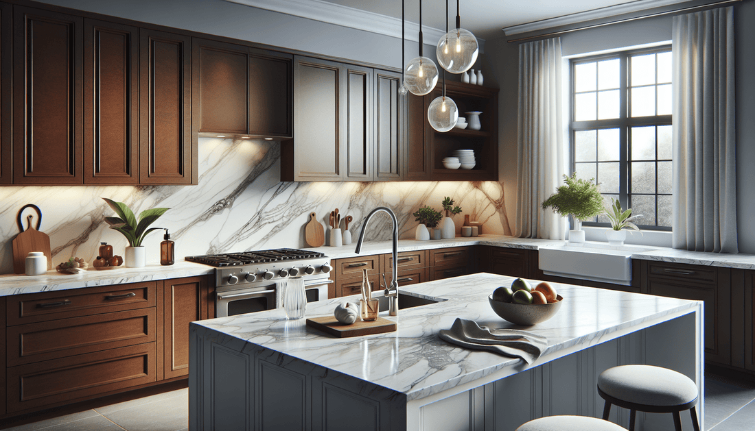 Perfect Pairing: White Granite Countertops with Brown Cabinets - Zicana Boutique