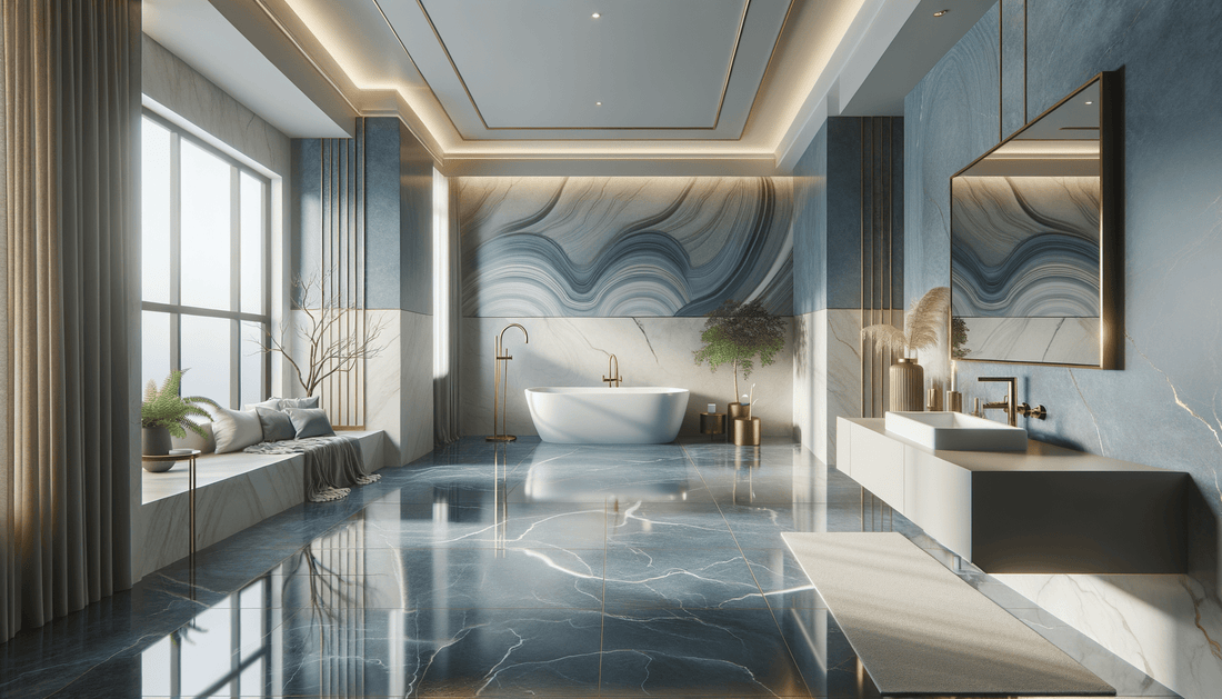 Porcelain Slabs Blue Design Ideas for Luxury Stone Interiors - Zicana Boutique