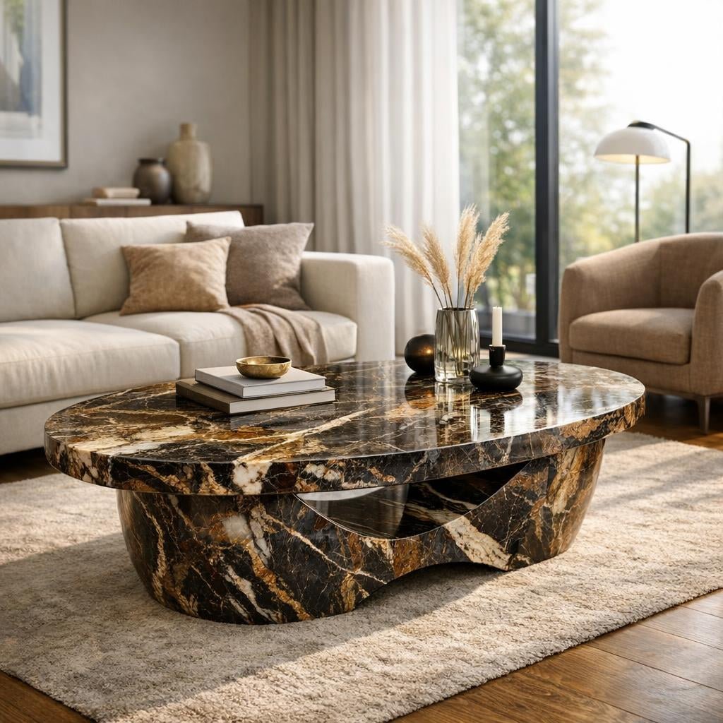 Prometheus Coffee Table: Elevate Spaces with Marble Couture - Zicana Boutique