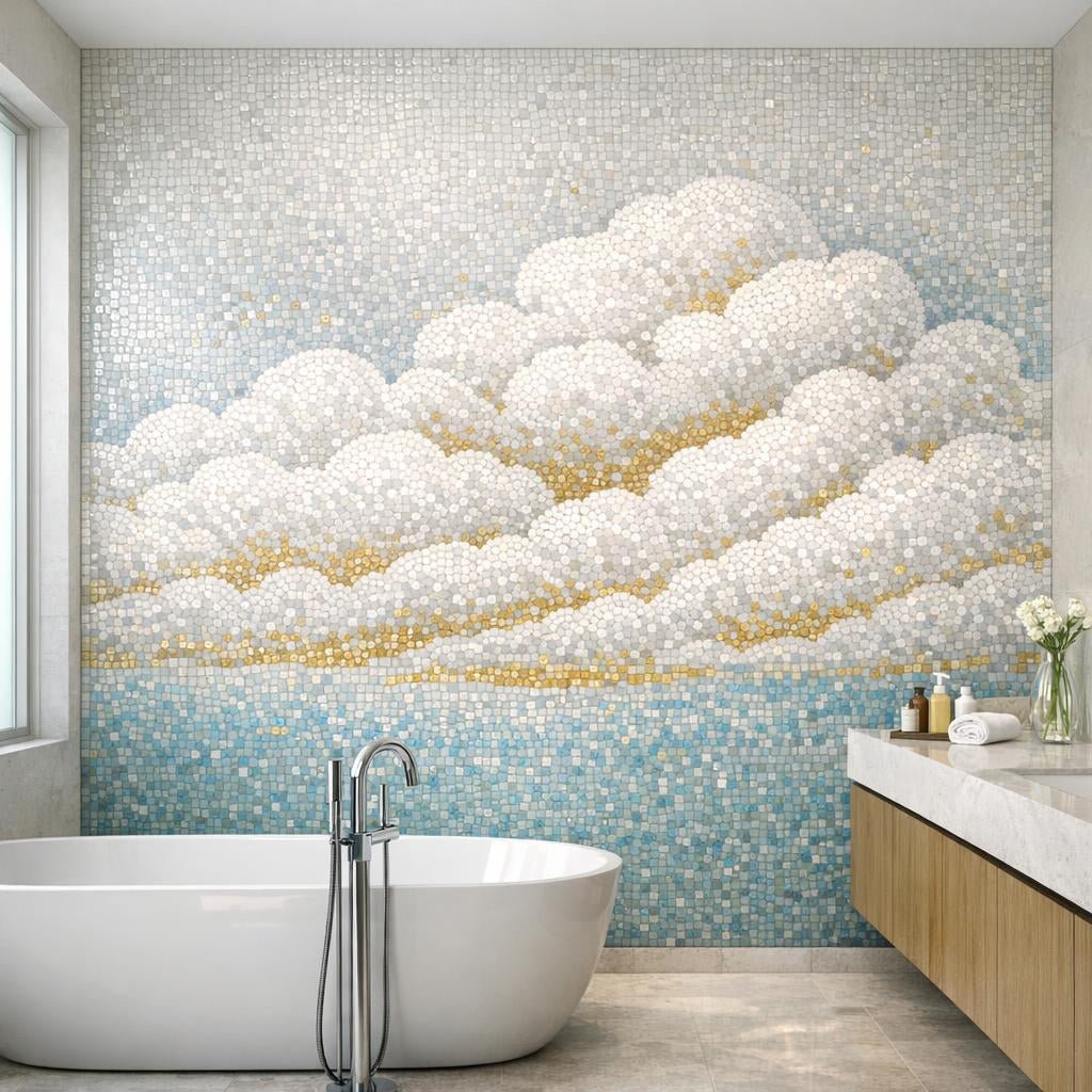 Puntini Cloud Mosaic: Elevate Spaces with Artistic Tiles - Zicana Boutique