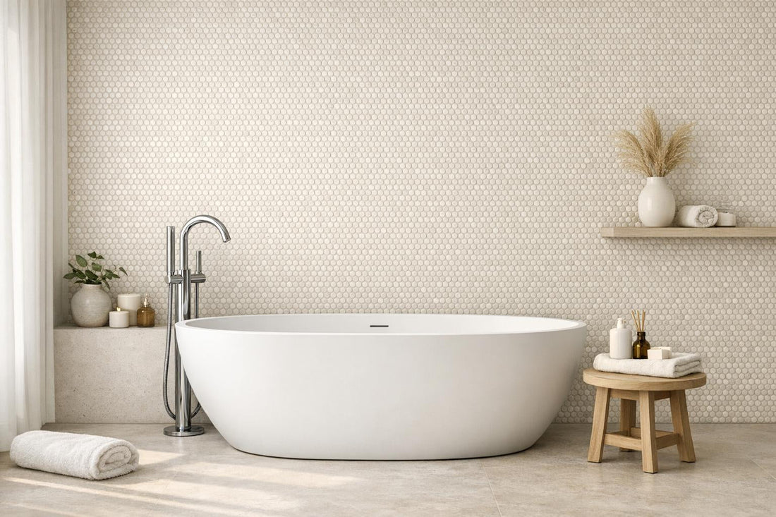 Puntini White Sand Mosaic: Elevate Luxury Interiors Effortlessly - Zicana Boutique