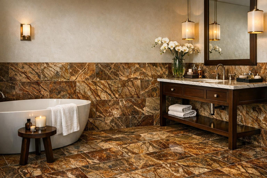 Rain Forest Brown Elegance: Zicana Marble Tile Guide - Zicana Boutique
