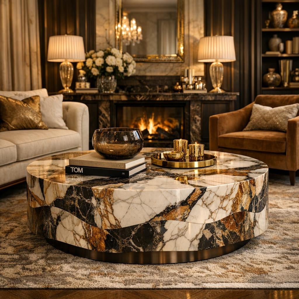 Ravenna Alta Coffee Table: Marble Masterpiece for Luxurious Spaces - Zicana Boutique