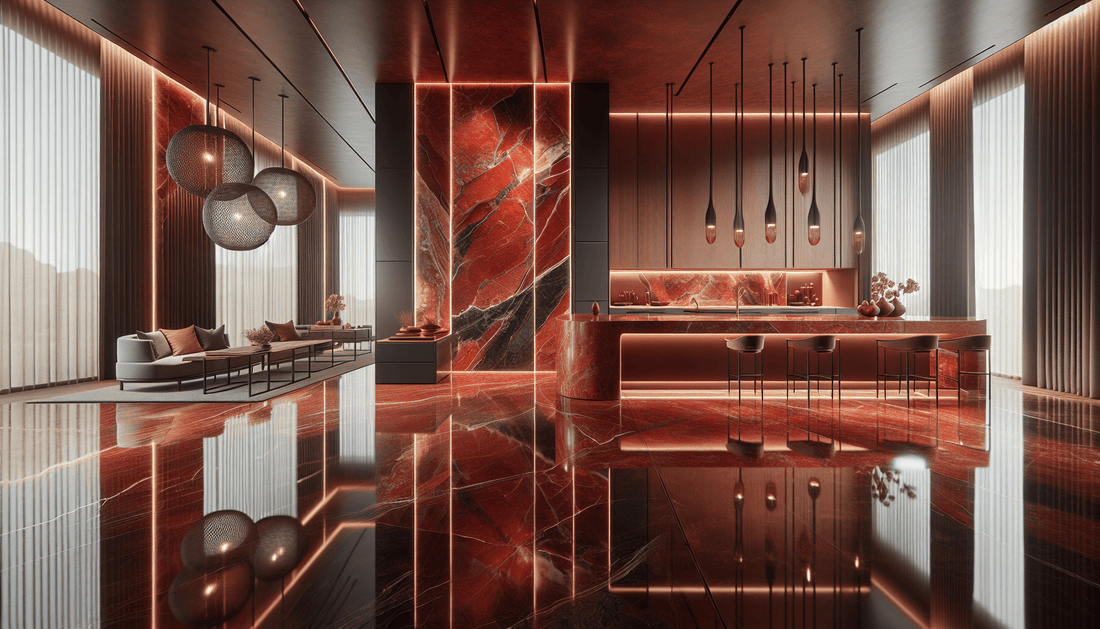 Red Quartz Slabs: Elevate Interiors with Timeless Elegance - Zicana Boutique