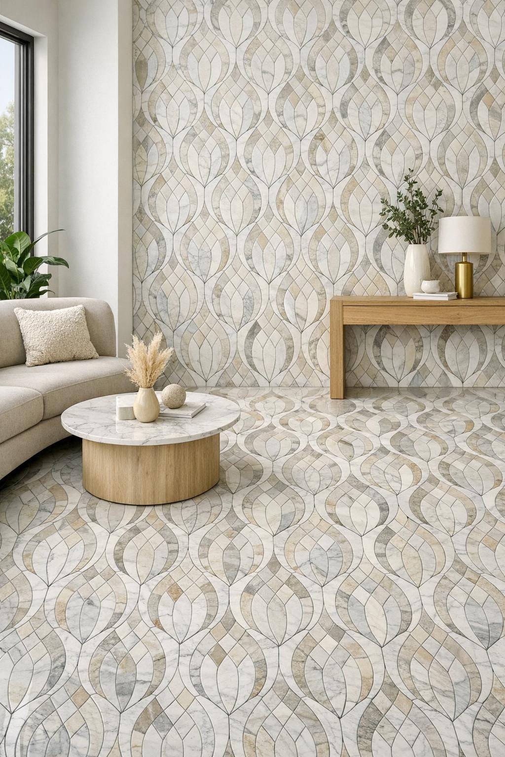 Redefine Spaces with Abbey Road White Sand Marble Mosaic - Zicana Boutique