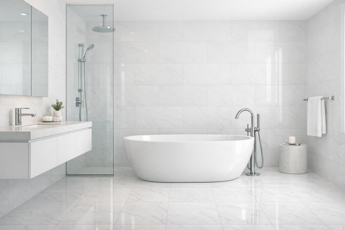 Refined Spaces with Thassos A1 Select Marble Tile - Zicana Boutique