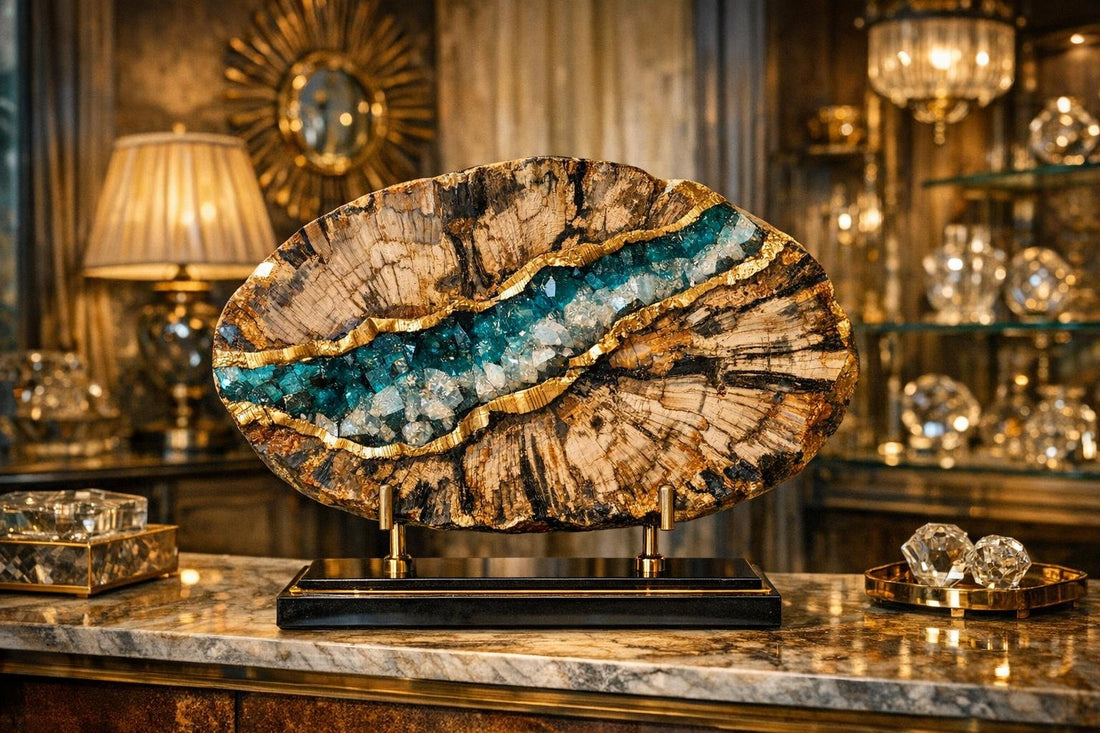 Retro Petrified Wood Precious Stone Mastery at Zicana Boutique - Zicana Boutique