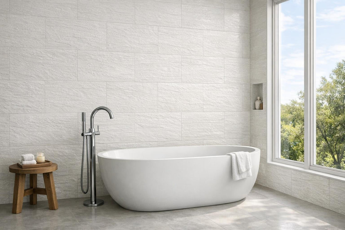 Revamp Spaces with Raw White Tile by Artistic Tile - Zicana Boutique