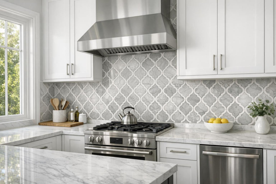 Rivera Grigio Path Arabesque Mosaic: Elevate Home Design - Zicana Boutique