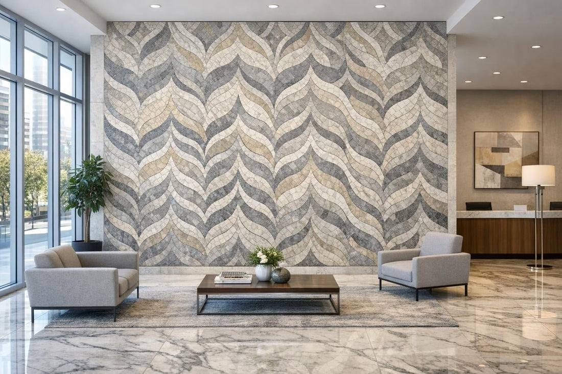 Rivera Wave Marble Mosaic: Elegance for Professionals - Zicana Boutique
