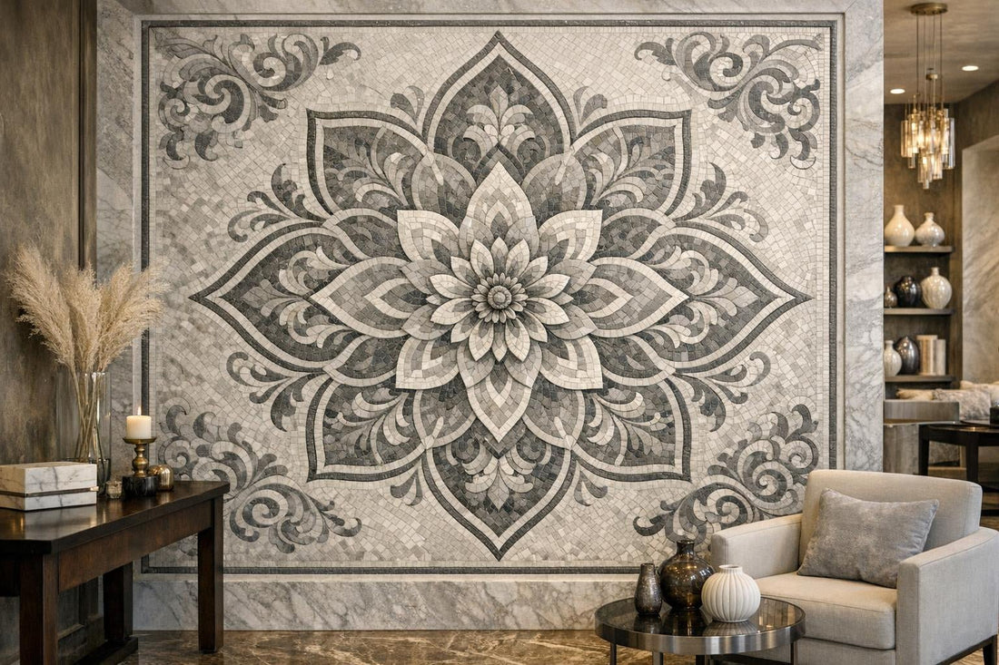 Rosetta Eva Grigio Flower Mosaic: Elegance for Your Space - Zicana Boutique