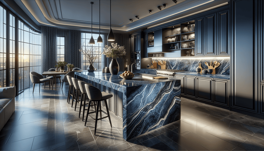 Sapphire Blue Granite Countertop Ideas for Elegant Home Designs - Z Boutique by Marble Couture