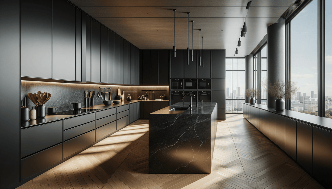 Silestone black quartz countertops for bold, modern luxury spaces - Zicana Boutique