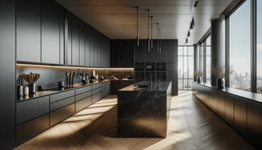 Silestone black quartz countertops for bold, modern luxury spaces - Zicana Boutique