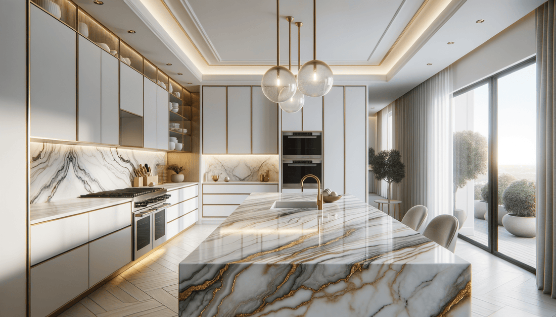 Silestone Calacatta Gold Polished Elegance for Luxe Interiors - Zicana Boutique