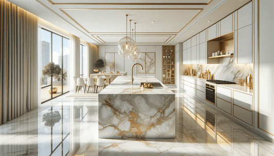 Silestone Eternal Calacatta Gold Quartz for Luxe Interiors - Zicana Boutique