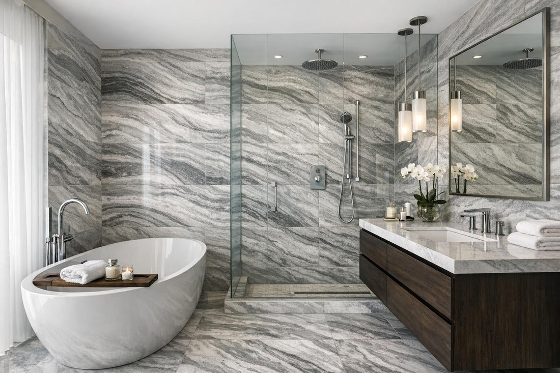 Silver Wave Marble Tile: Elevate Your Design with Artistic Tile - Zicana Boutique