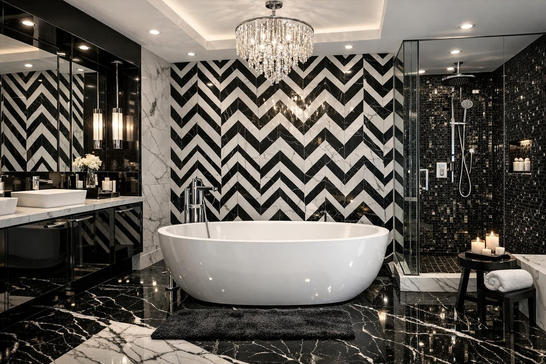 Stunning White Black Tile Bathroom Ideas for Luxury Spaces - Zicana Boutique