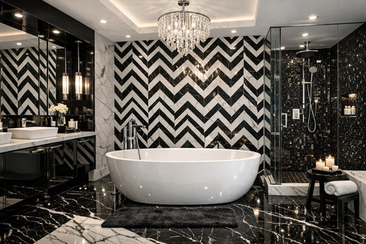 Stunning White Black Tile Bathroom Ideas for Luxury Spaces - Zicana Boutique