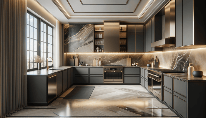 Taj Mahal Quartzite Black Cabinets Elevate Luxury Kitchen Design ...