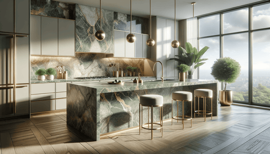 Taj Mahal Quartzite Green Bloom Elevates Luxe Design Spaces - Zicana Boutique