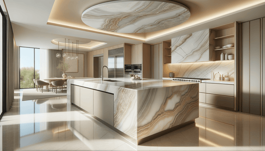 Taj Mahal Quartzite Jumbo Slab Elegance for Luxury Spaces - Zicana Boutique