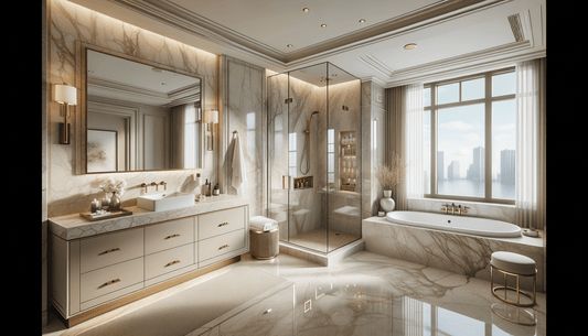 Taj Mahal Quartzite Master Bathroom Ideas for Luxurious Design - Zicana Boutique
