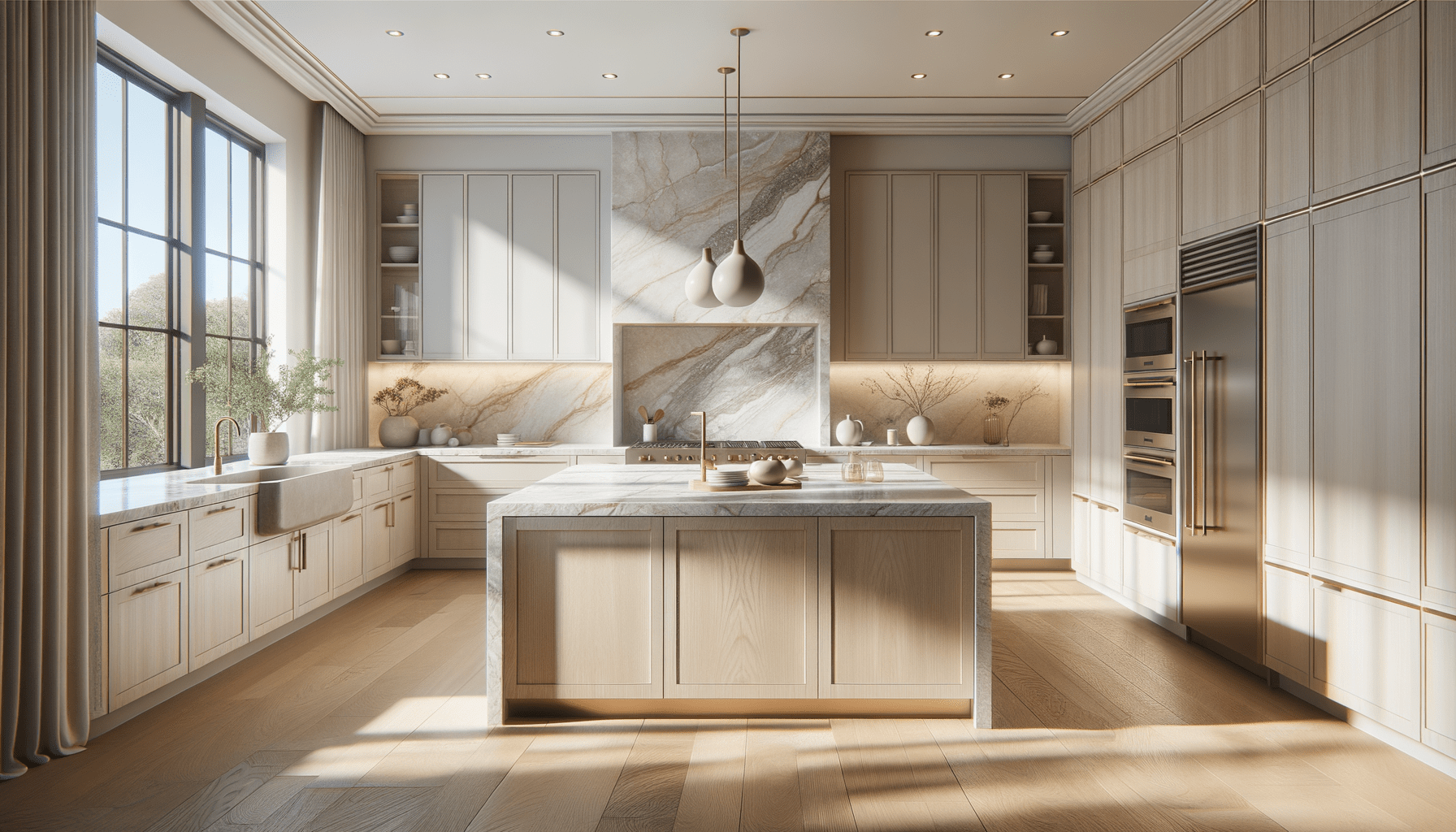 Taj Mahal Quartzite on White Oak Cabinets: Timeless Elegance – Zicana ...