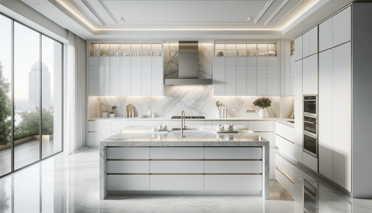 Taj Mahal Quartzite White Kitchen Ideas for Luxe Design - Zicana Boutique