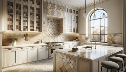 Taj Mahal Quartzite with Zellige Backsplash for Timeless Design - Zicana Boutique