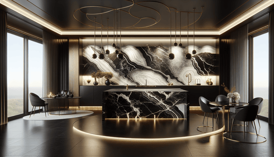 Tempest Black Quartzite: Timeless Elegance for Luxurious Interior Designs - Z Boutique by Marble Couture