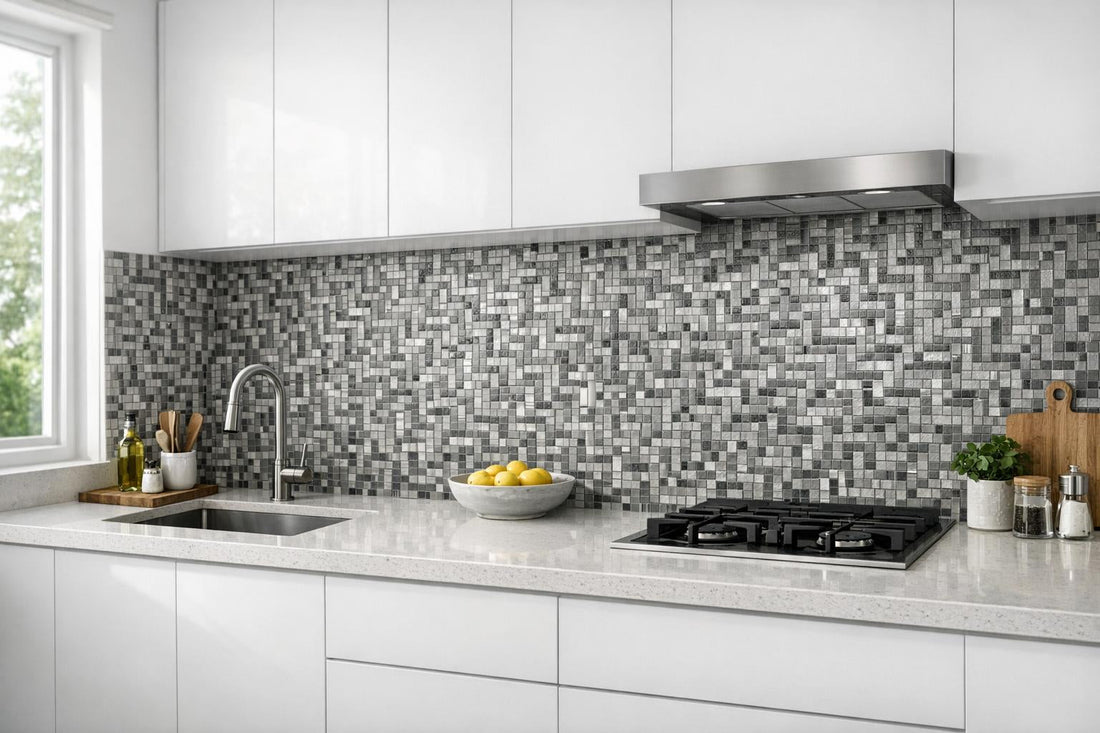 Tessuto Smoke Mosaic: Elevate Designs with Artistic Tile - Zicana Boutique