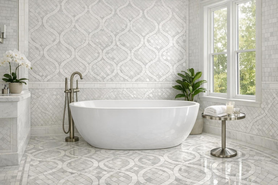 Thassos Marble Mosaic: Elevate Designs with Artistic Tile - Zicana Boutique