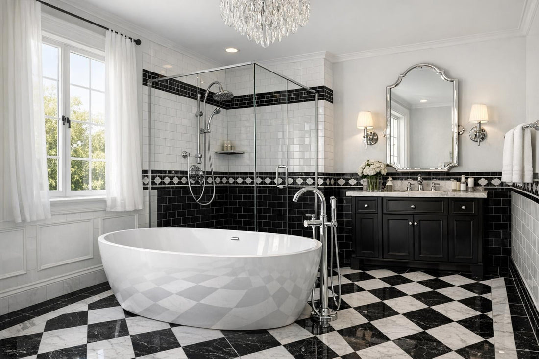 Timeless Elegance: Bathroom Black and White Tile Solutions - Zicana Boutique