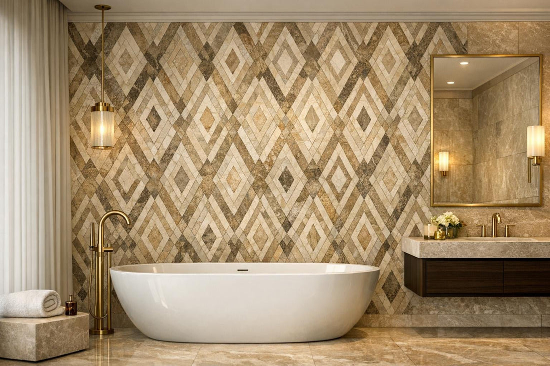 Tonal Marquet Diamond Mosaic Inspiration for Design Experts - Zicana Boutique