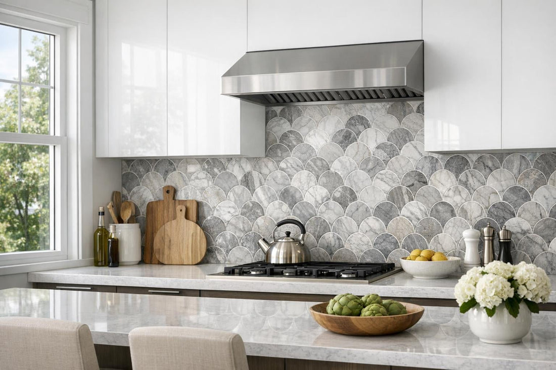 Tonal Scallop Grigio Marble: Elevate Spaces with Zicana Boutique - Zicana Boutique