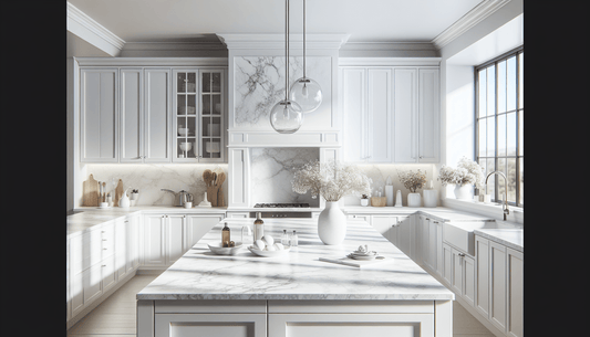 Top Quartz Countertops for Elegant White Cabinet Designs - Z Boutique by Marble Couture