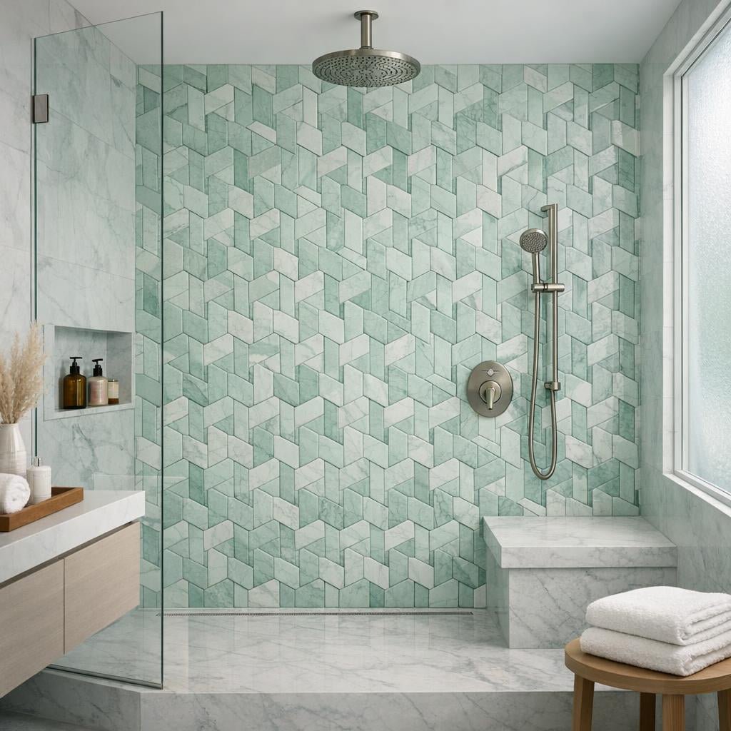 Transform Spaces: Mint 3D BlockWeave Marble - Zicana Boutique - Zicana Boutique