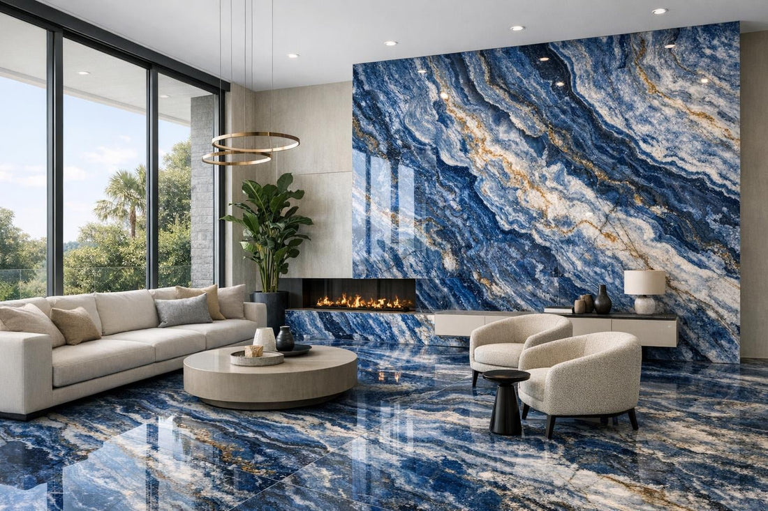 Transform Spaces with Agata Blu Maximum by Fiandre - Zicana Boutique
